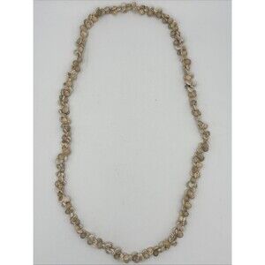 Vintage Natural Seashell Strung Lei  Necklace Hawaiian Style 17.5” Island Style